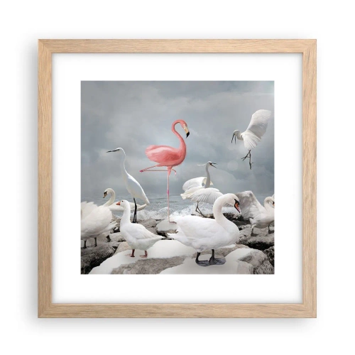 Poszter világos tölgy keretben - Hogy kerültem ide? - 30x30 cm