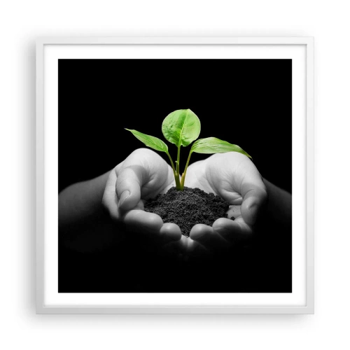 Poszter fekete keretben - Szeretem a természetet, védem azt - 60x60 cm
