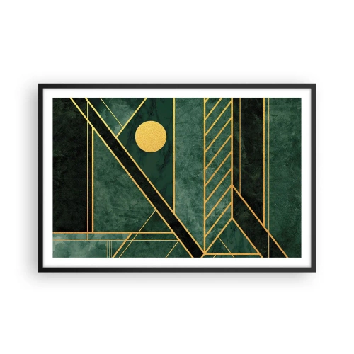 Poszter fehér keretben - Az arany és azúrkék dinamikája - 91x61 cm