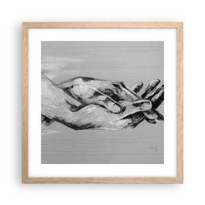 Poszter világos tölgy keretben - Kezdet… - 40x40 cm