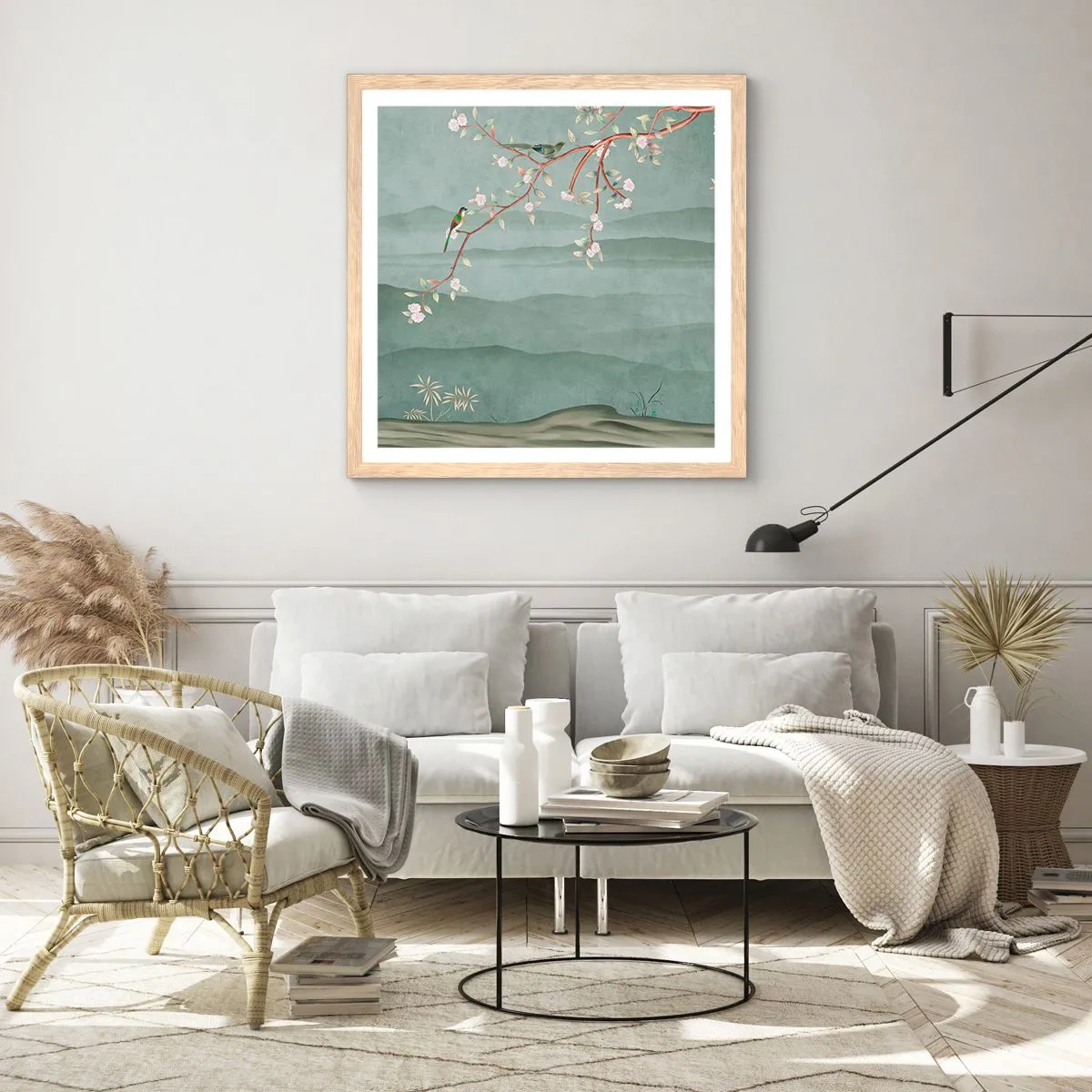 Poszter világos tölgy keretben - Tavasz, ah, te vagy az - 50x50 cm