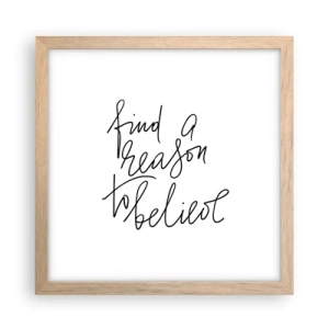 Poszter világos tölgy keretben - Ez lehetséges - 30x30 cm