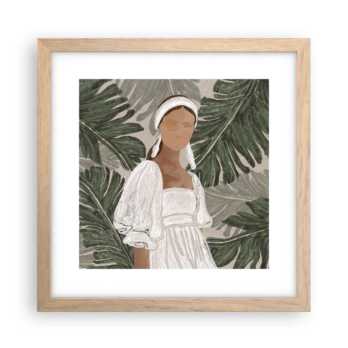 Poszter világos tölgy keretben - Egzotikus portré - 30x30 cm