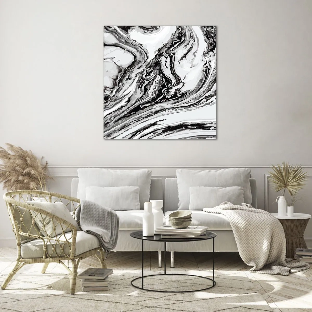 Üveg kép - Kezdetben káosz uralkodott - 60x60 cm