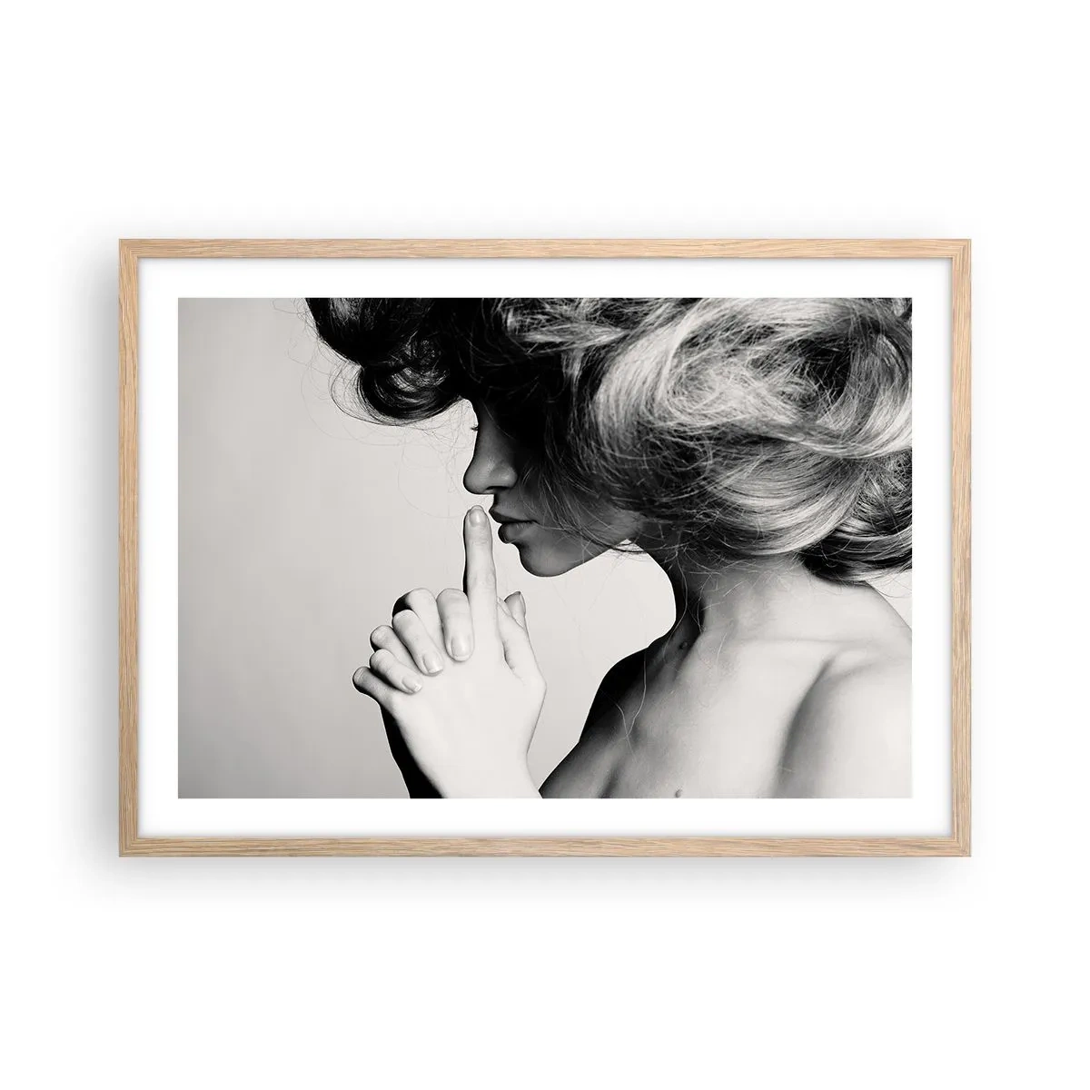 Poszter világos tölgy keretben - Magára hallgatva - 70x50 cm