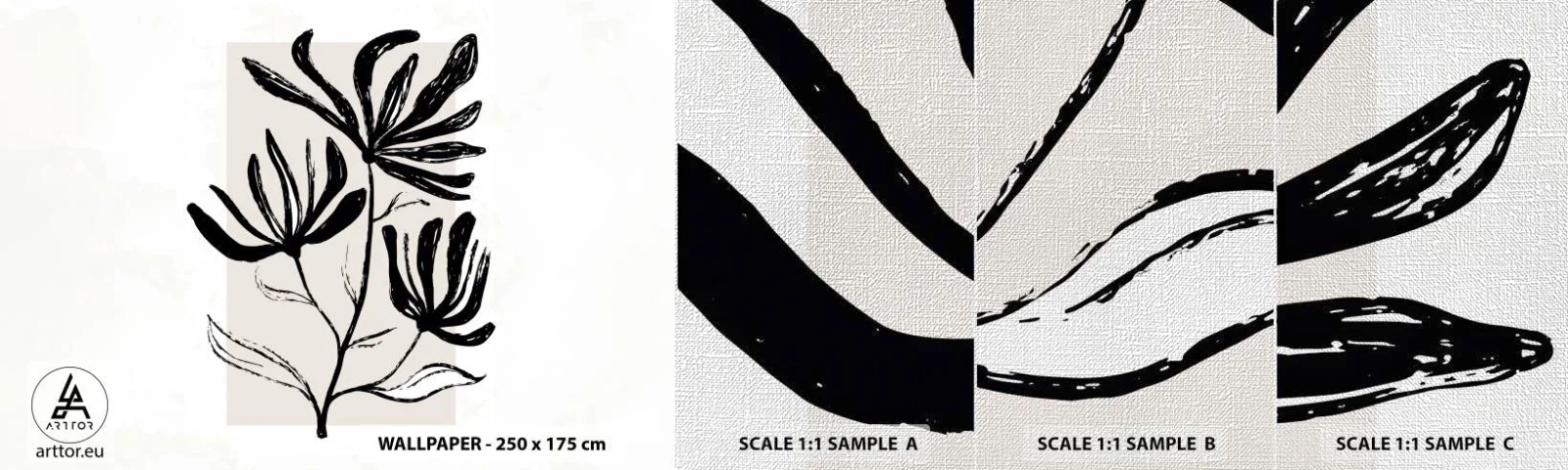 Fotótapéta Minta Premium Canvas - Vázlat egy herbáriumhoz - Virág, Minimalista, Modern - 100x30 cm