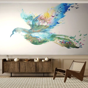 Fotótapéta Premium Canvas - A természet szárnyain - Absztrakció, Madár, Nyári táj - 100x70 cm