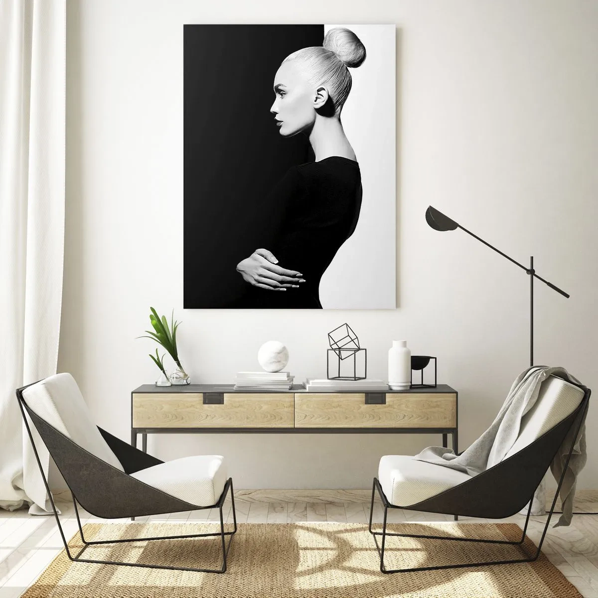 Üveg kép - Egyszerűen egy nő - 50x70 cm