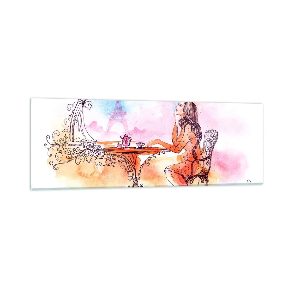 Üveg kép - Párizsi sikk - 90x30 cm