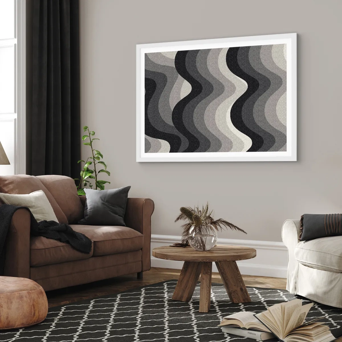 Poszter fekete keretben - Hullám a hullám után - 40x30 cm