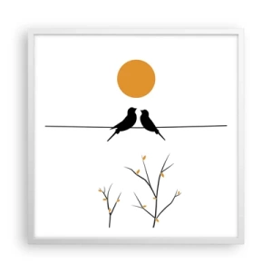 Poszter fekete keretben - Fülemüle este - 60x60 cm