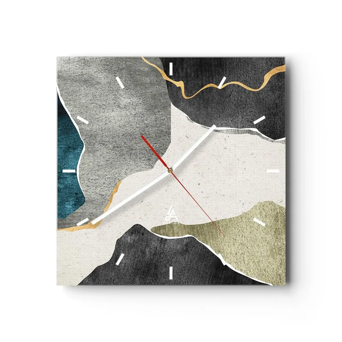 Falióra, Óra - Mozaik kompozíció aranyszállal - 40x40 cm