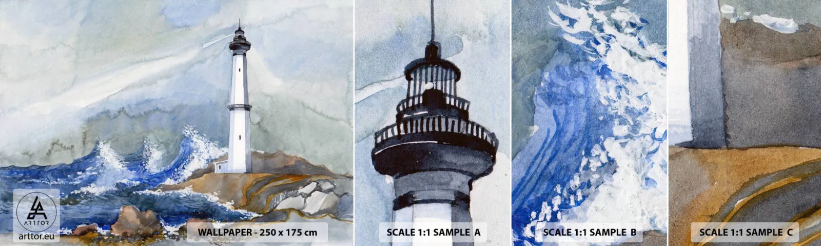 Fotótapéta Minta Standard Eco - A sötétséggel és a viharral szemben - Világítótorony, Tájkép, óceán - 100x30 cm