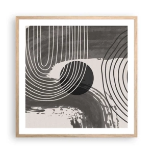 Poszter világos tölgy keretben - Az ovális nyer - 60x60 cm