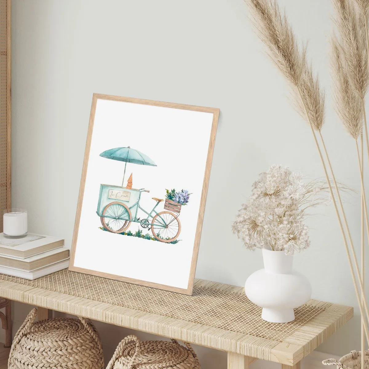 Poszter világos tölgy keretben - A nyár édes emléke - 40x50 cm