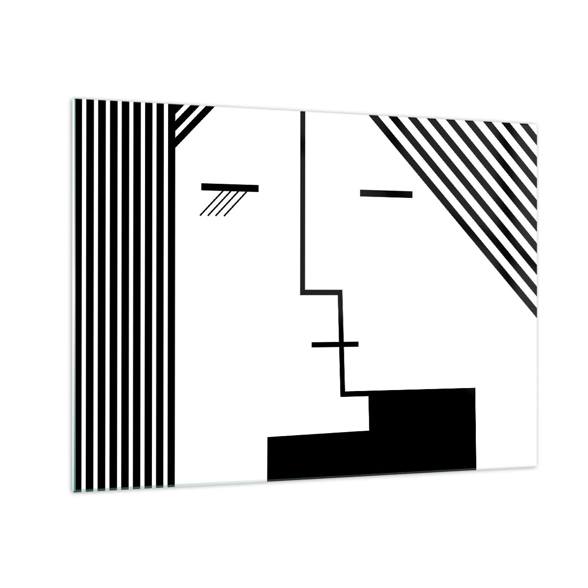 Üveg kép - Egy csók grafikus ábrázolása minimalista stílusban - 70x50cm - Egyszerűen egy csók - Modern fali dekoráció nappalihoz és hálószobához ARTTOR