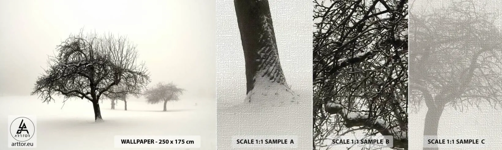 Fotótapéta Minta Premium Canvas - Téli álom - Grafika, Fa, Természet - 100x30 cm