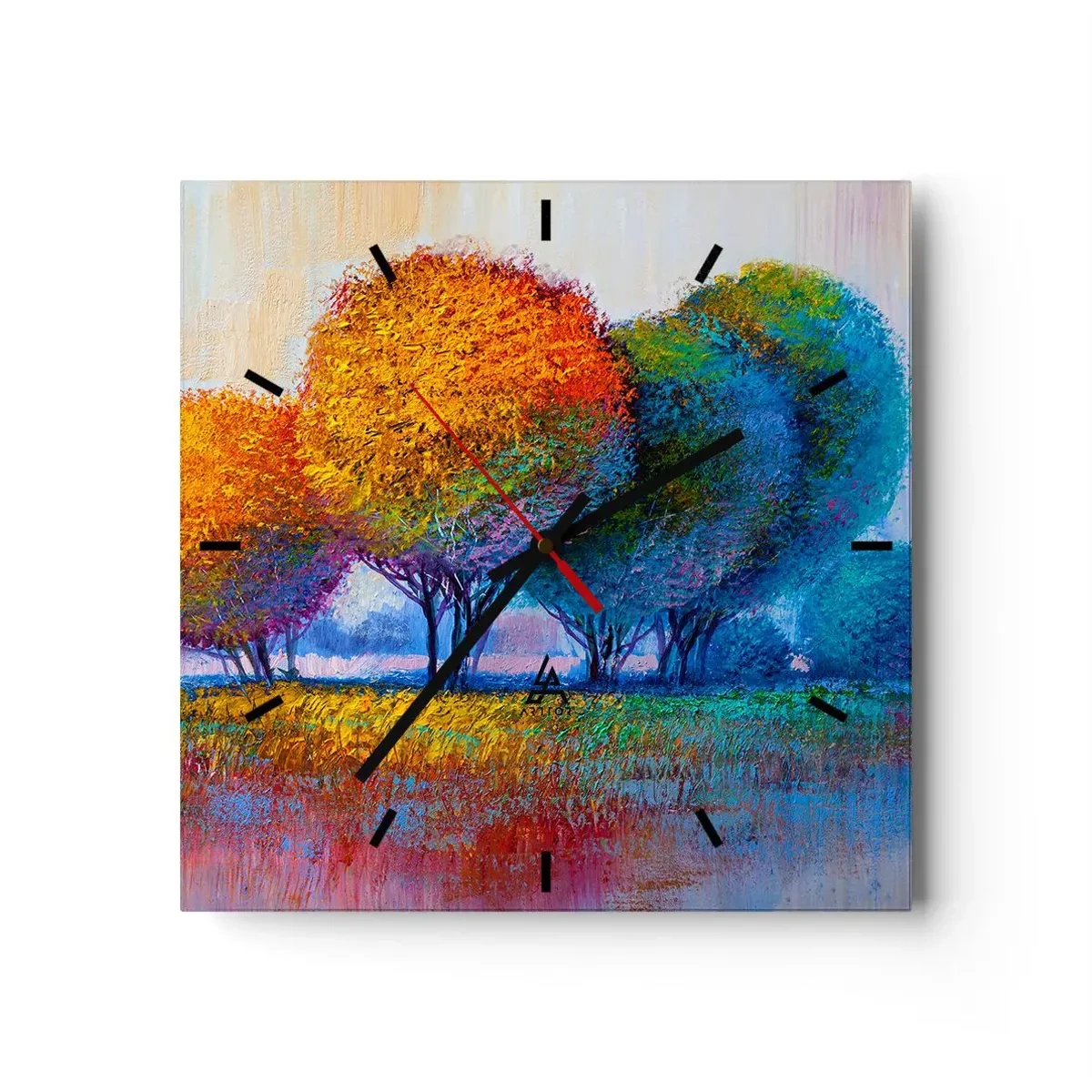 Falióra, Óra - Ragyogó színek csomója - 30x30 cm