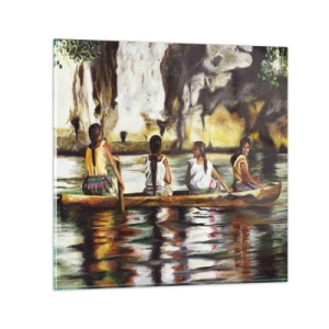 Üveg kép - Egy polinéz paradicsomban - 30x30 cm