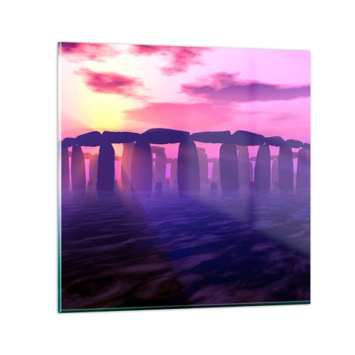 Üveg kép - Hajnali rejtély a ködben - 70x70 cm