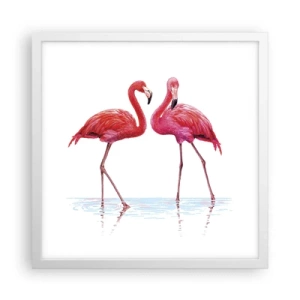 Poszter fekete keretben - Rozsaszín randez-vous - 40x40 cm