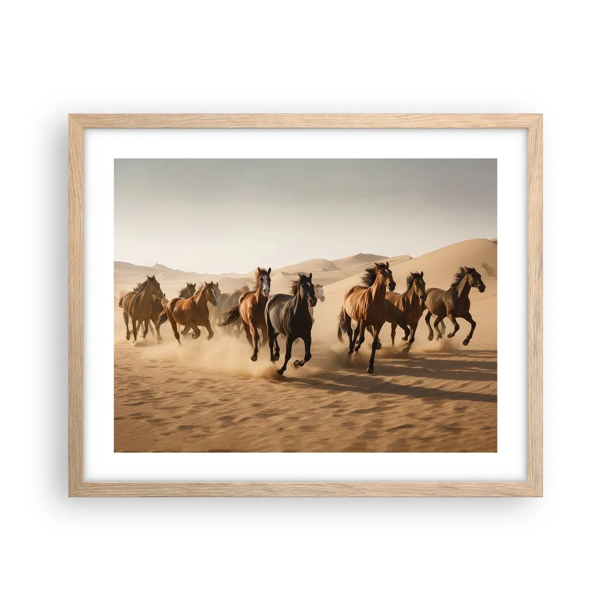 Poszter világos tölgy keretben - Szabad, mint a szél - 50x40 cm