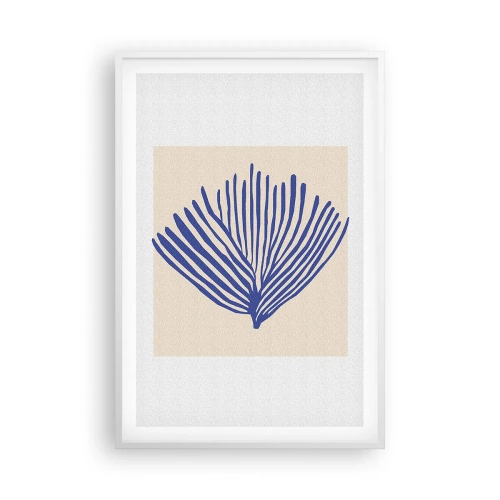 Poszter fekete keretben - Kék legyező - 61x91 cm