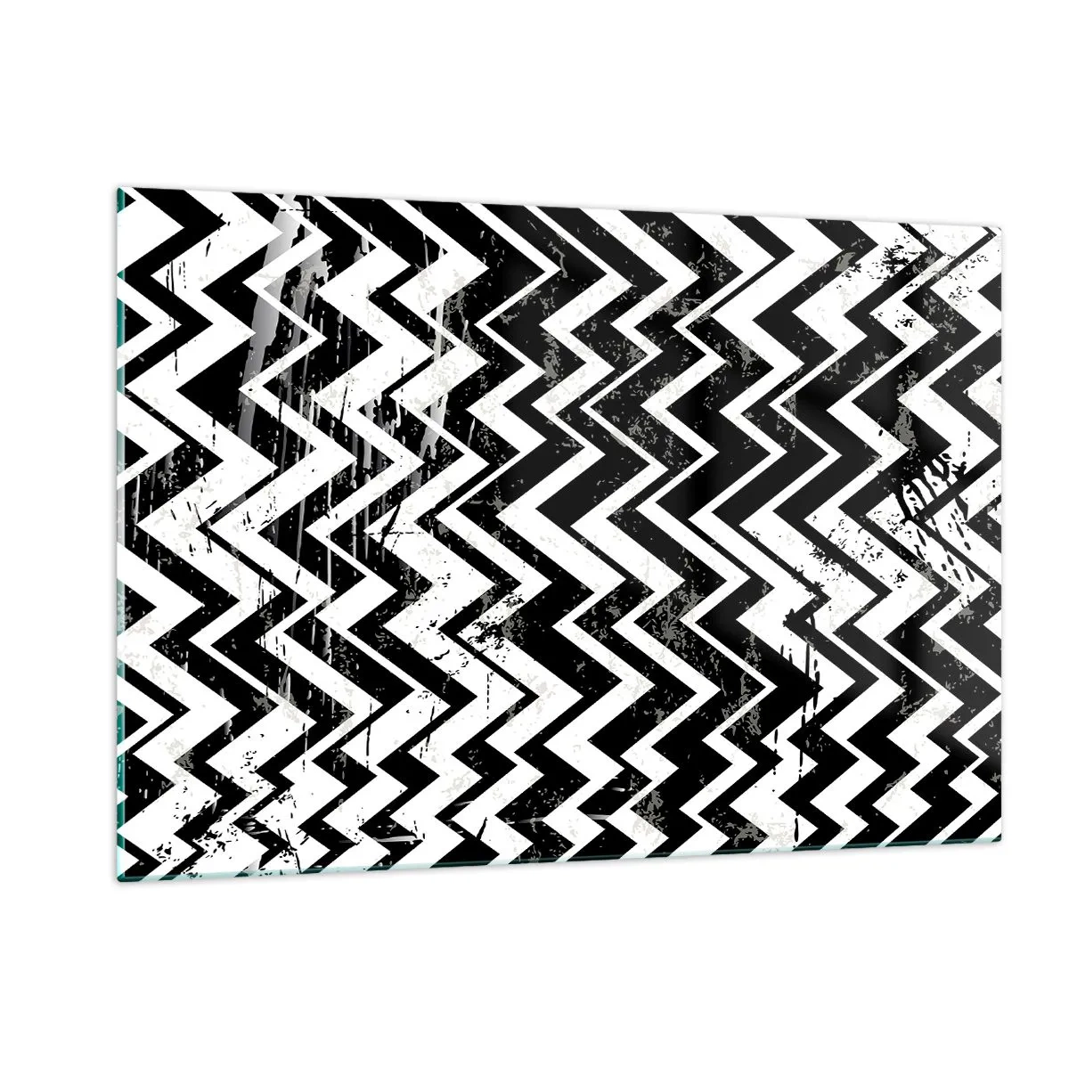 Üveg kép - Zyg-fehér, zag-fekete - 120x80 cm