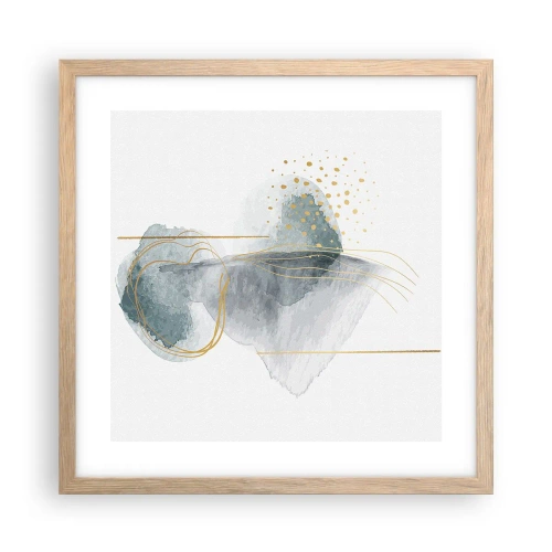 Poszter világos tölgy keretben - A szürkeség és az arany kapcsolatáról - 40x40 cm