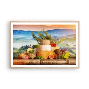 Poszter világos tölgy keretben - Az olasz életöröm - 91x61 cm