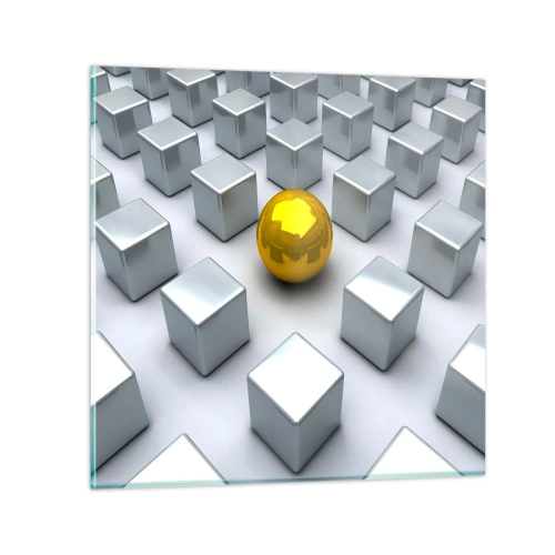 Üveg kép - Miért én? Geometriai összetétel - 60x60 cm