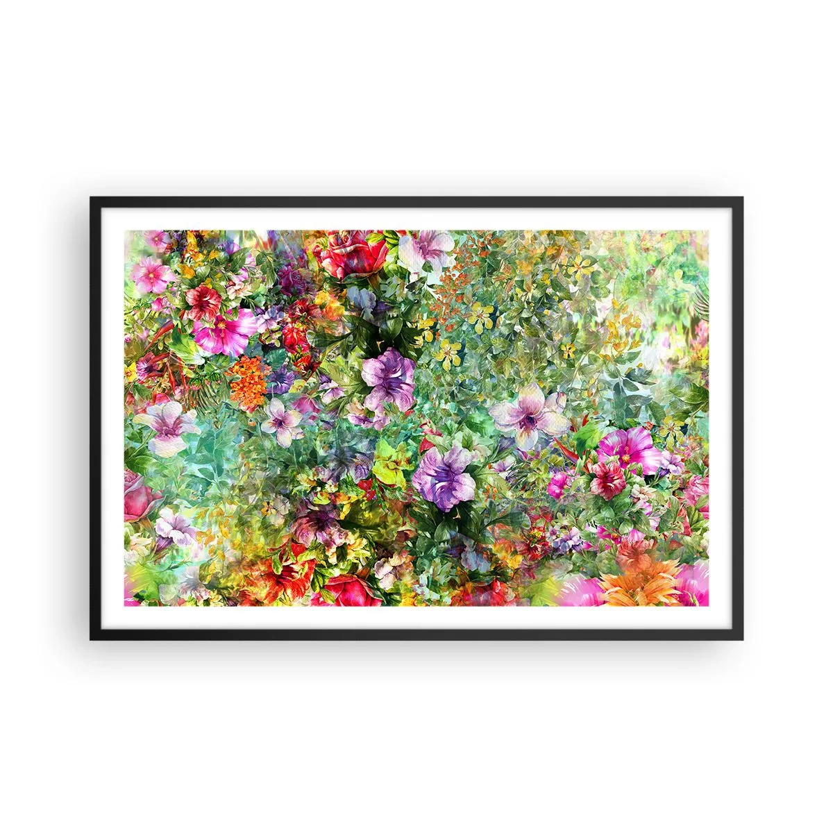Poszter fehér keretben - Virágokban a vesztünk - 91x61 cm