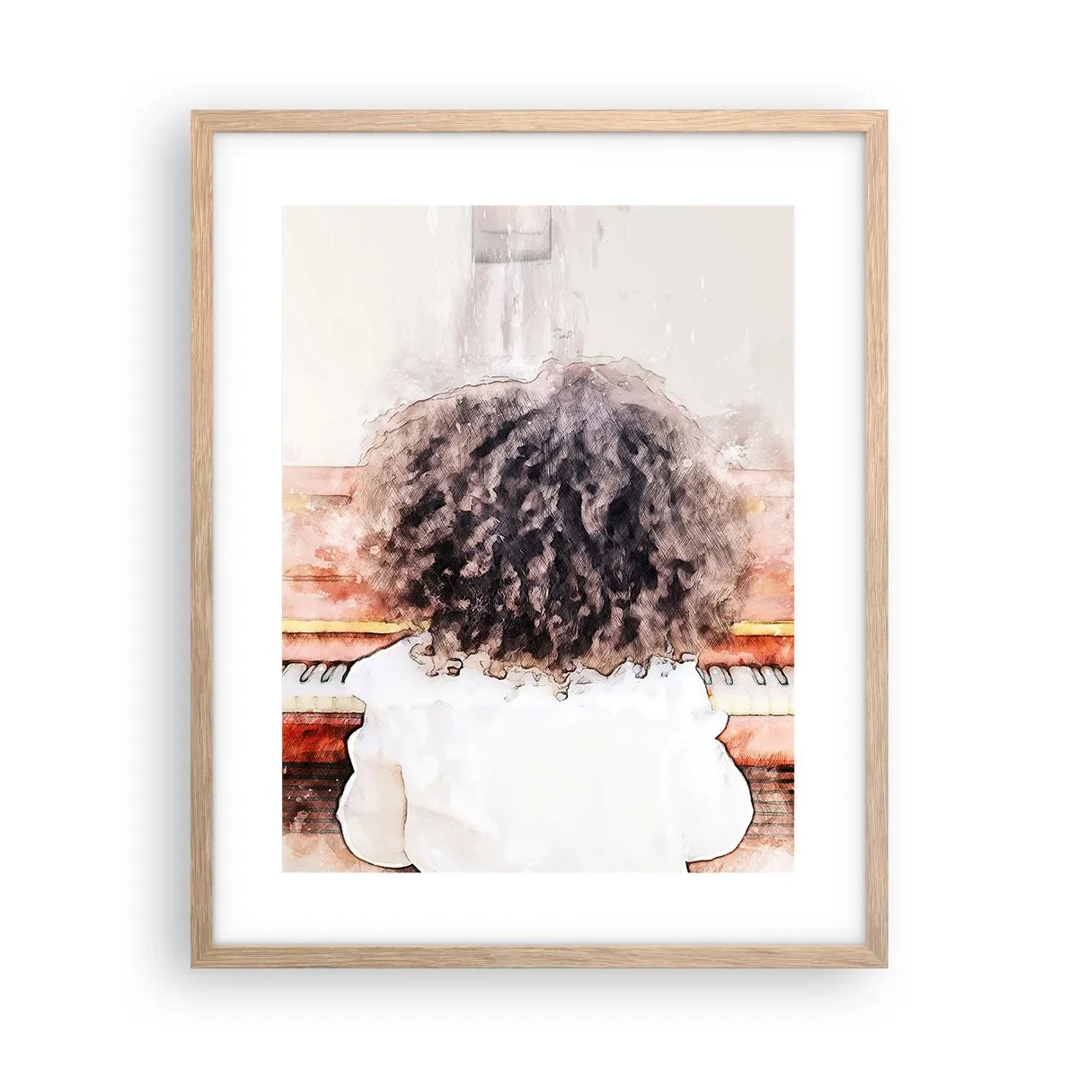 Poszter világos tölgy keretben - Az új világban - 40x50 cm