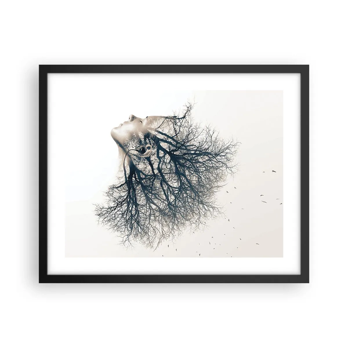 Poszter fehér keretben - Hallgatva a fa suttogását - 50x40 cm