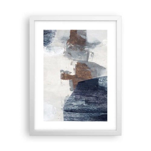 Poszter fekete keretben - Kékes barna formák - 30x40 cm
