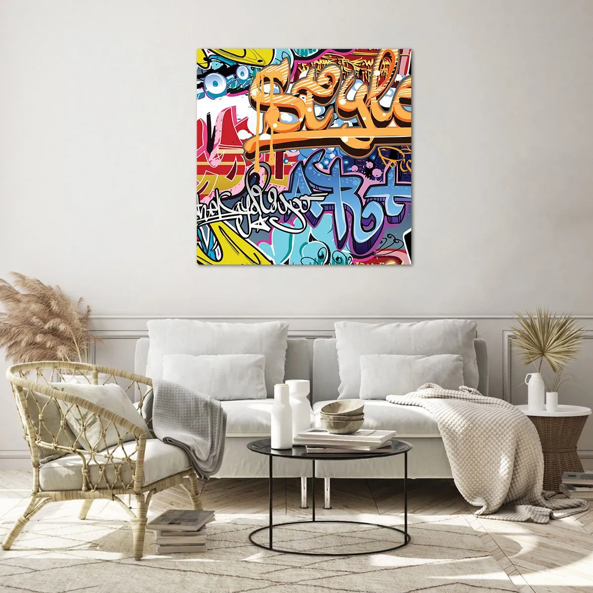 Üveg kép - Falfestmények, falfestmények, falfestmények... - 60x60 cm