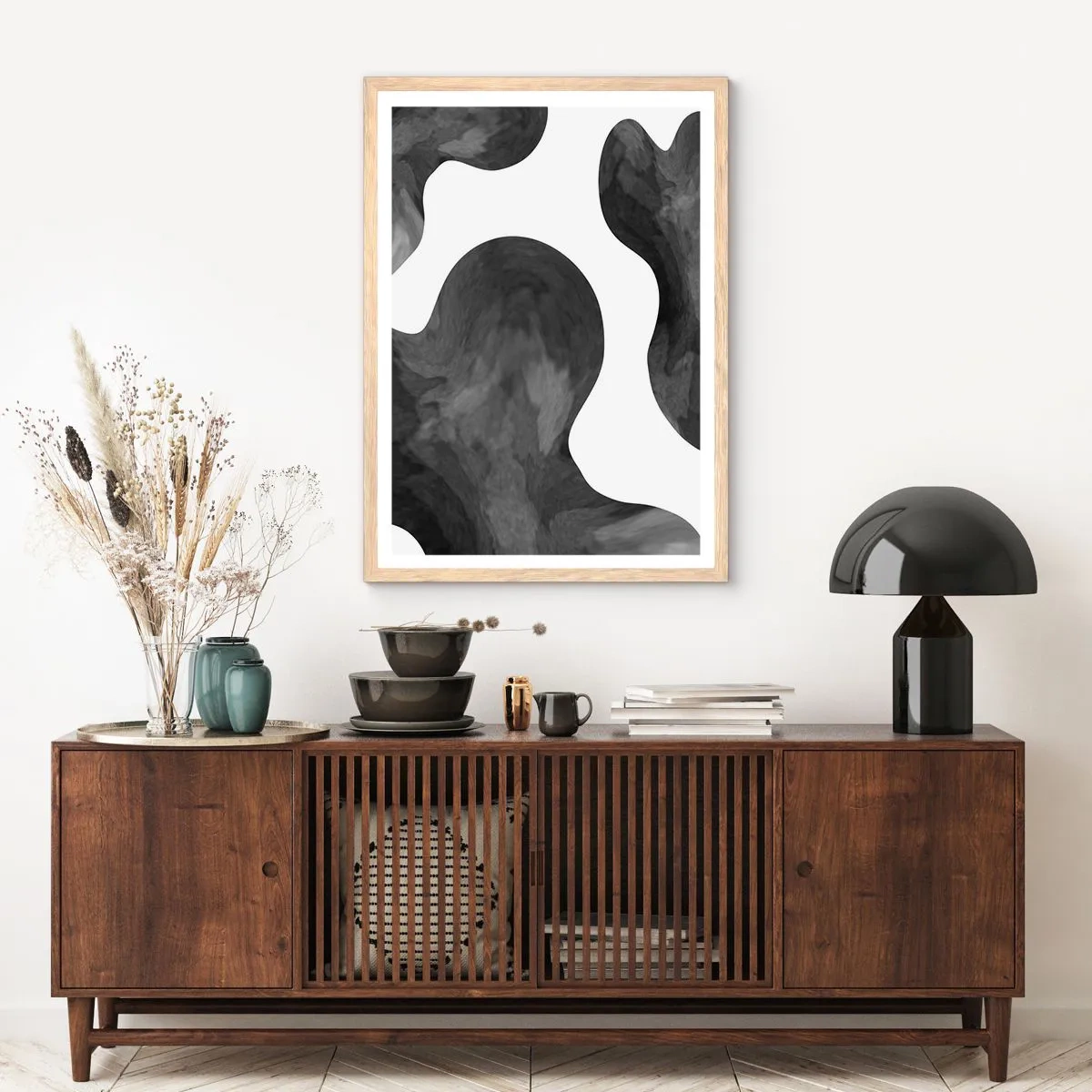 Poszter világos tölgy keretben - A tejút - 50x70 cm