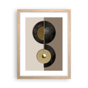 Poszter világos tölgy keretben - Variációk egy kör körül - 30x40 cm