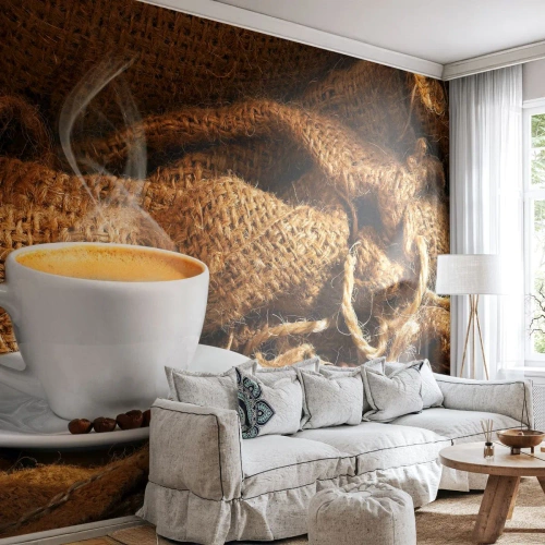 Fotótapéta Standard Eco - A mokka illata és a mézes folyadék sűrűsége - Gasztronómia, Kávé, csésze kávé - 400x280 cm