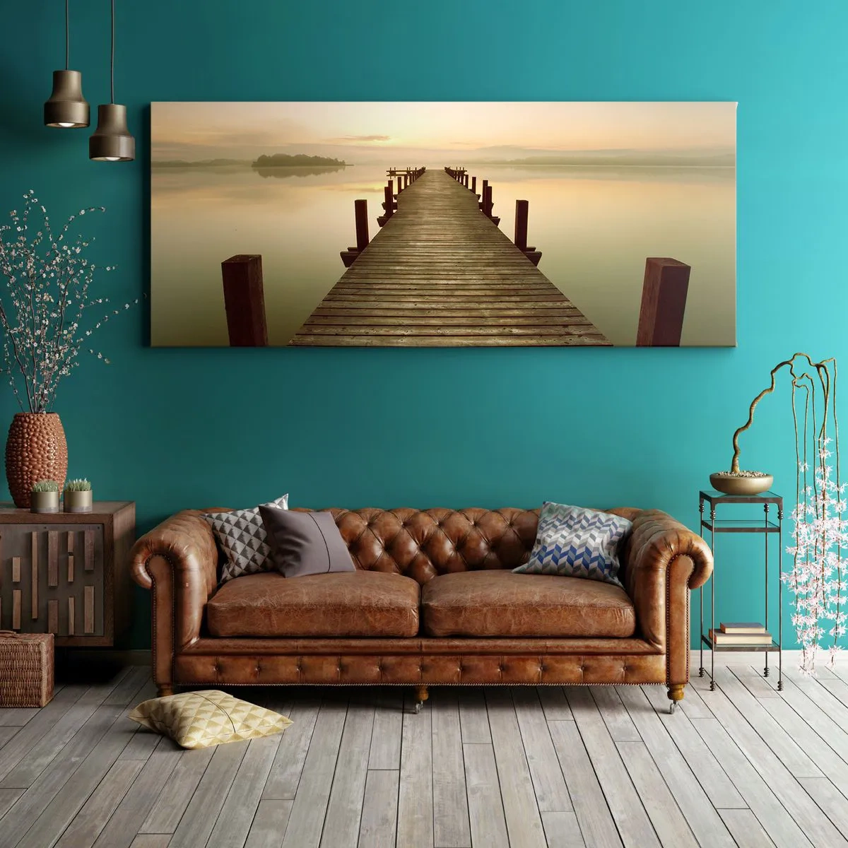 Vászonkép - Hajnal előtt, hajnal, fény - 100x40 cm