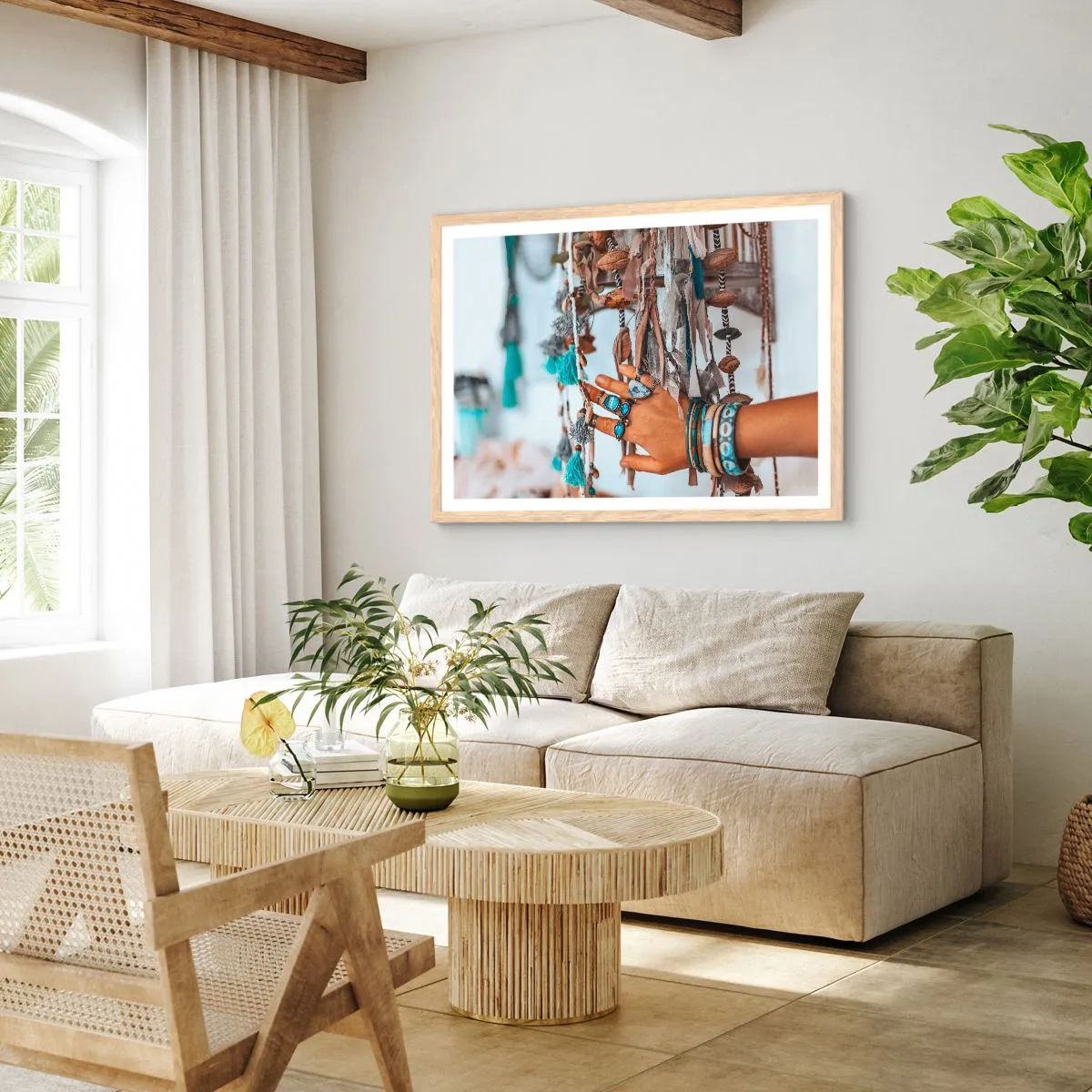 Poszter világos tölgy keretben - Helyi kincsek - 50x40 cm