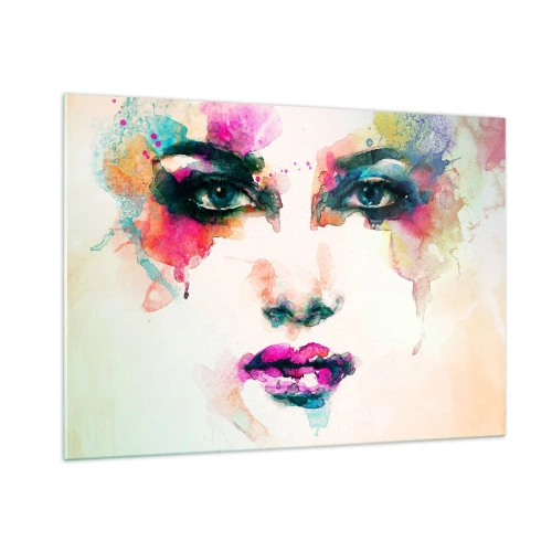 Üveg kép - Szivárvánnyal festett portré - 100x70 cm