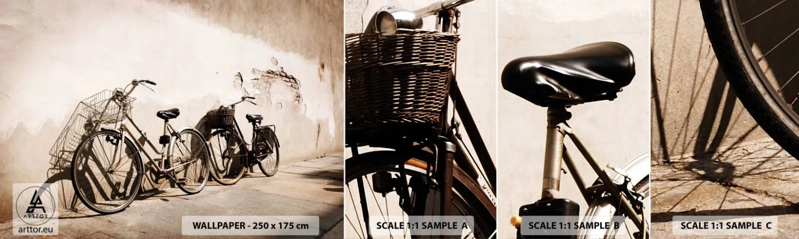 Fotótapéta Minta Standard Eco - A múlt felejthetetlen varázsa - Kerékpár, Utazás, Szüret - 100x30 cm