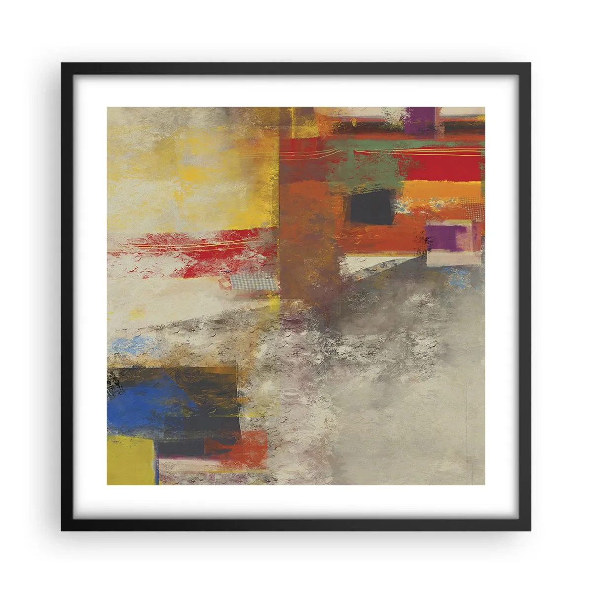 Poszter fehér keretben - Színgeometria - 50x50 cm