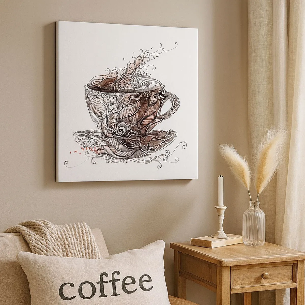 Vászonkép - Tea mindenre jó - 30x30 cm