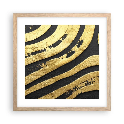 Poszter világos tölgy keretben - Minden folyik - 40x40 cm