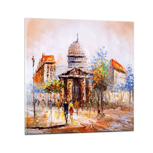 Üveg kép - Párizsi séta - 30x30 cm