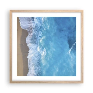 Poszter világos tölgy keretben - A kék ereje - 50x50 cm