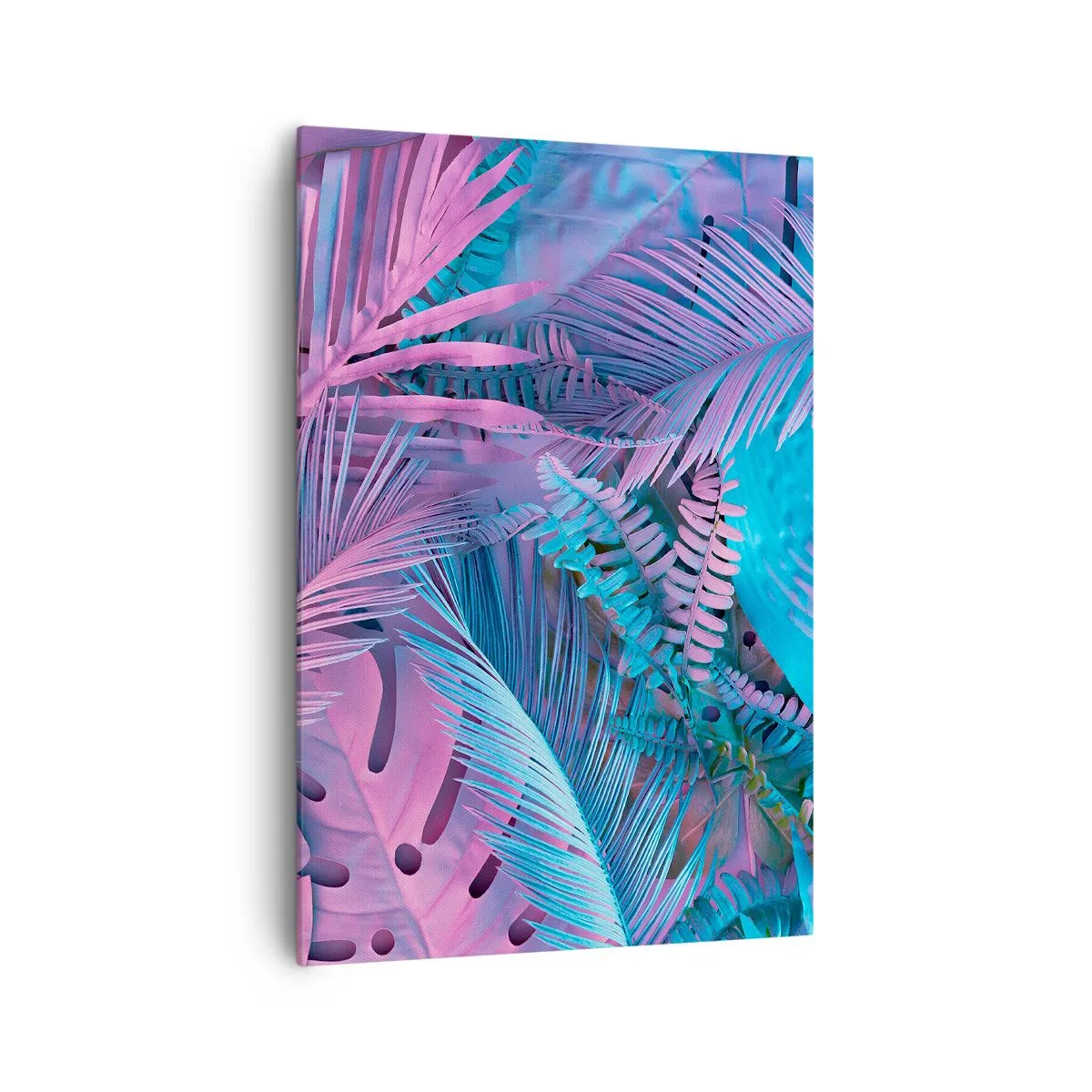 Vászonkép - Trópusok rózsaszínben és kékben  - 70x100 cm