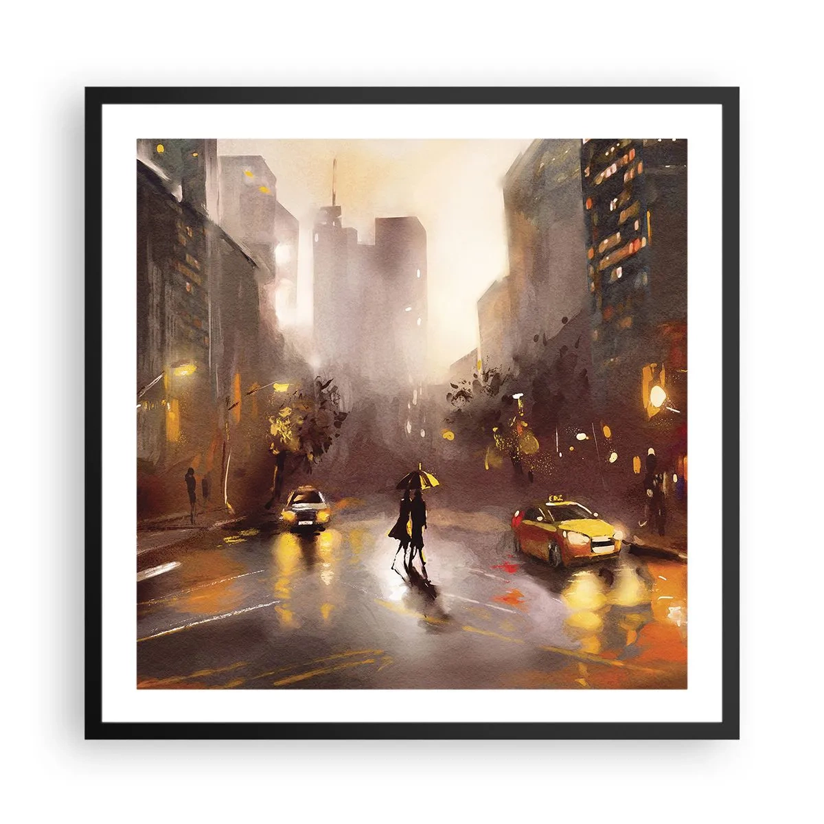 Poszter fehér keretben - New York fényében - 60x60 cm